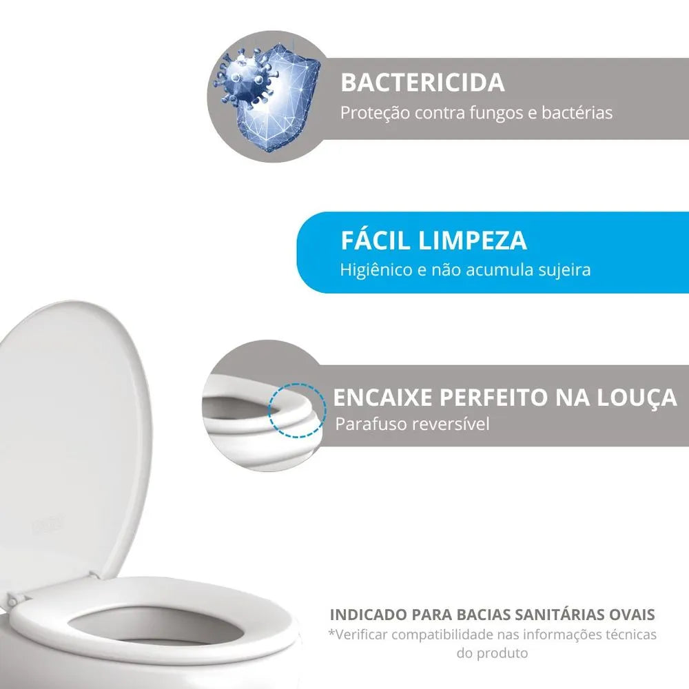 Assento Sanitário Oval Anatômico -SOFT TPJ